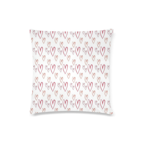 Love Hearts Custom Zippered Pillow Case 16"x16"(Twin Sides)