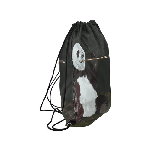 panda violinist abstract Small Drawstring Bag Model 1604 (Twin Sides) 11"(W) * 17.7"(H)