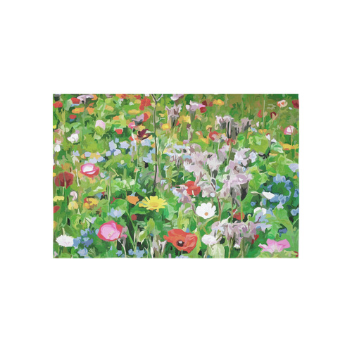 Colorful Flower Garden Floral Landscape Cotton Linen Wall Tapestry 60"x 40"