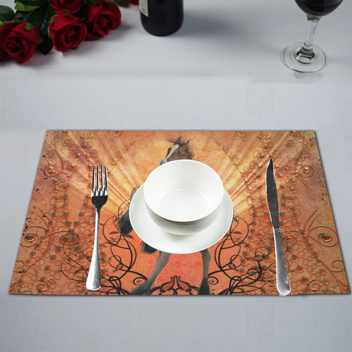Awesome, cute foal with floral elements Placemat 12''x18''