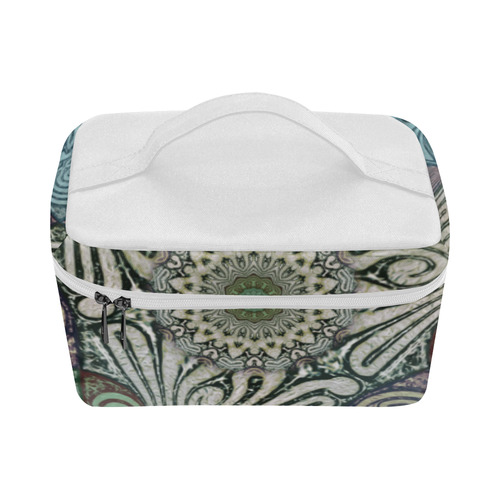 Labyrinth Mandala Blue Green Grey Cosmetic Bag/Large (Model 1658)