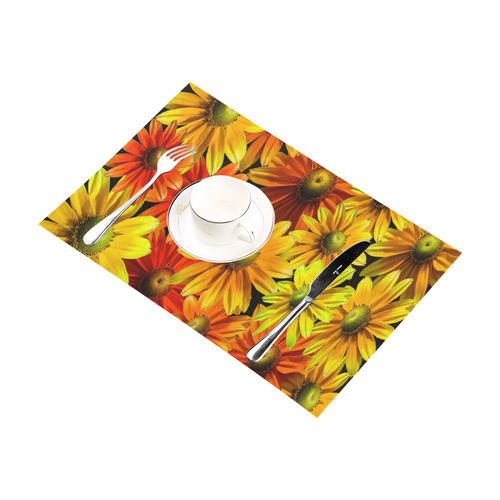 Bright Orange And Yellow Gerbera Daisies Placemat 12''x18''