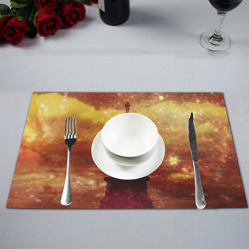 Lady Liberty Yellow Red Stars Placemat 12''x18''