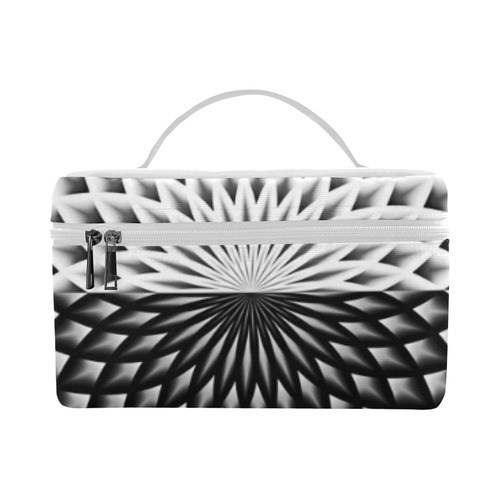 Lotus Flower Mandala Black Grey White Lunch Bag/Large (Model 1658)