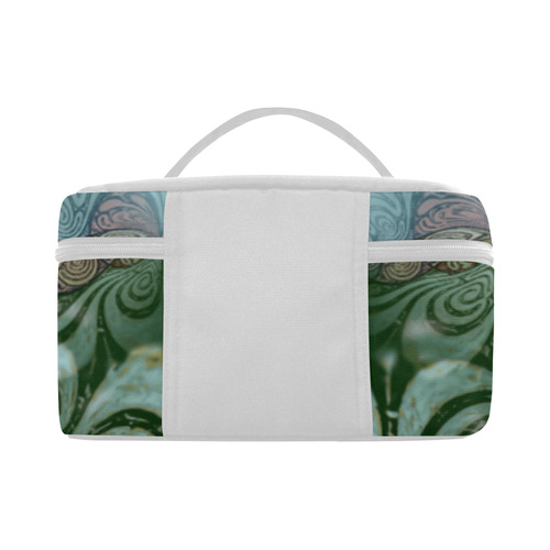 Labyrinth Mandala Blue Green Grey Cosmetic Bag/Large (Model 1658)