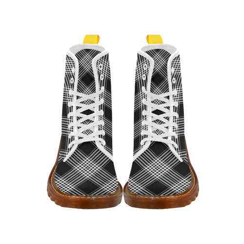 Black And White Plaid Martin Boots For Women Model 1203H