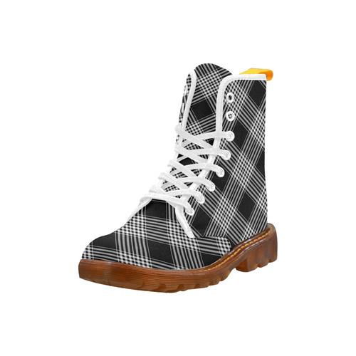 Black And White Plaid Martin Boots For Women Model 1203H