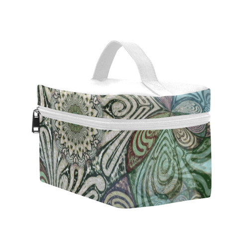 Labyrinth Mandala Blue Green Grey Cosmetic Bag/Large (Model 1658)