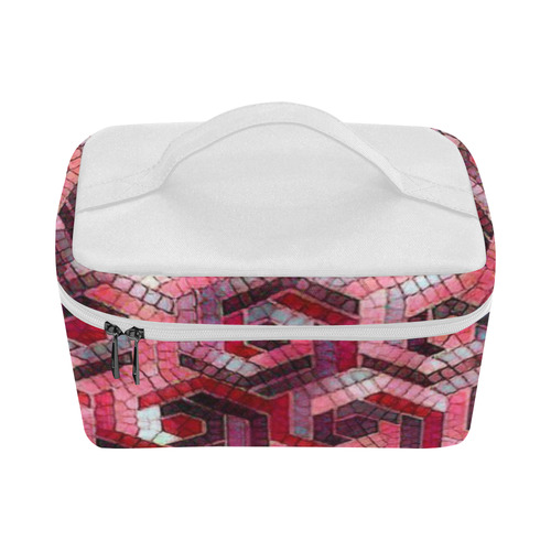 Pattern Factory 23 red by JamColors Cosmetic Bag/Large (Model 1658)
