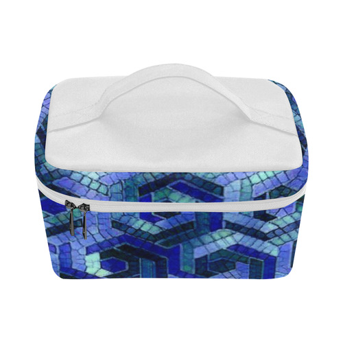 Pattern Factory 23 blue by JamColors Cosmetic Bag/Large (Model 1658)