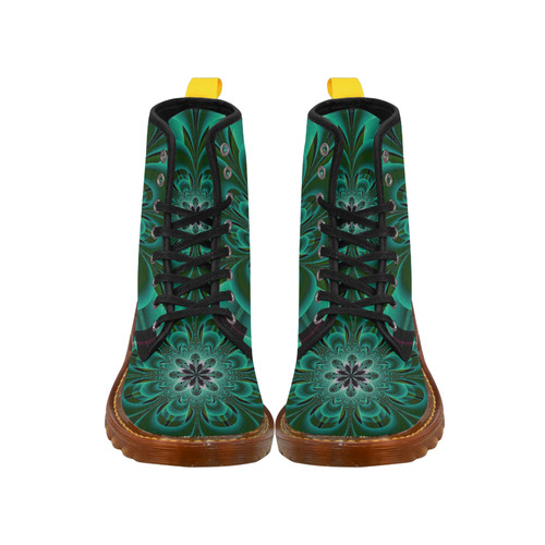 Emerald Green Mandala Flower Martin Boots For Women Model 1203H