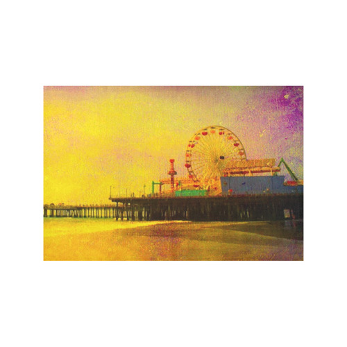 Yellow Purple Santa Monica Pier Placemat 12''x18''