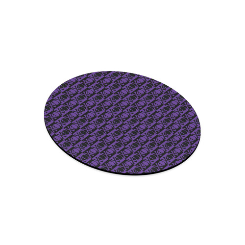 Gothic style Purple & Black Skulls Round Mousepad