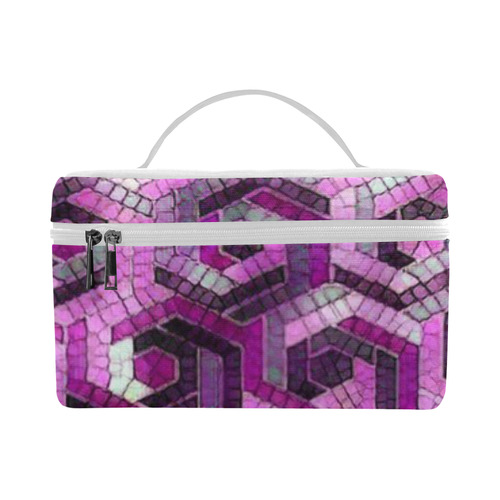 Pattern Factory 23 pink by JamColors Cosmetic Bag/Large (Model 1658)