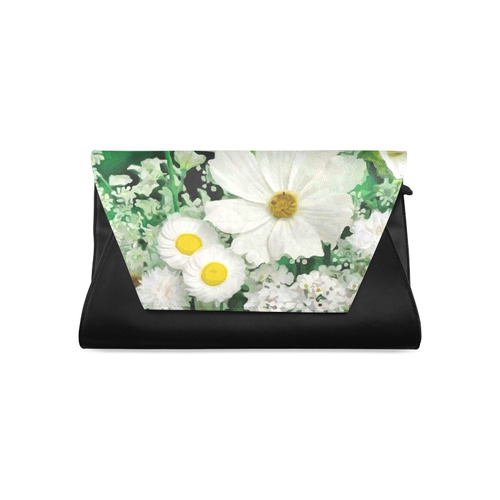 Cute Daisies White Gold Floral.Landscape Clutch Bag (Model 1630)