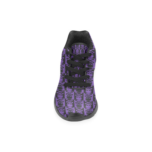 Gothic style Purple & Black Skulls Men’s Running Shoes (Model 020)