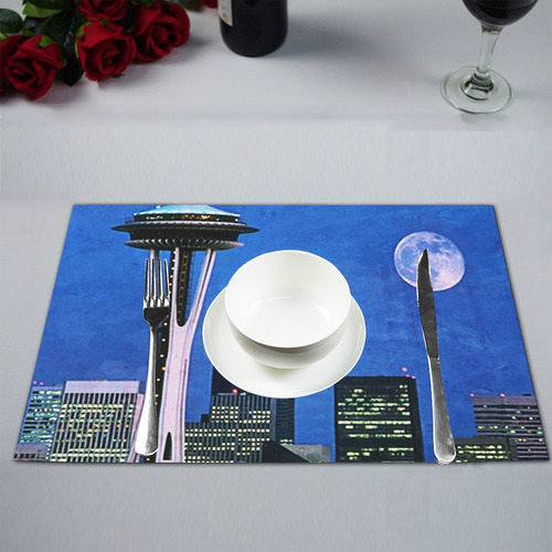 Seattle Space Needle Watercolor Placemat 12''x18''