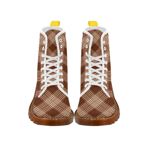 Sienna And White Plaid Martin Boots For Women Model 1203H