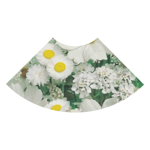 Beautiful Daisies White Gold Floral 3/4 Sleeve Sundress (D23)