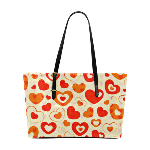 Orange Hearts Euramerican Tote Bag/Large (Model 1656)