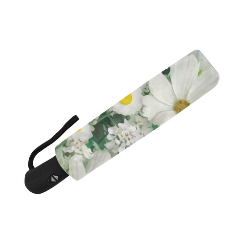Cute Daisies White Gold Floral Auto-Foldable Umbrella (Model U04)