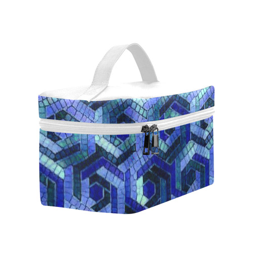 Pattern Factory 23 blue by JamColors Cosmetic Bag/Large (Model 1658)