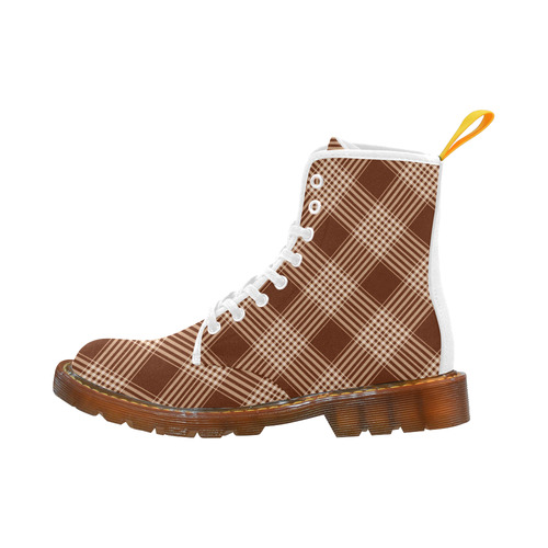 Sienna And White Plaid Martin Boots For Women Model 1203H