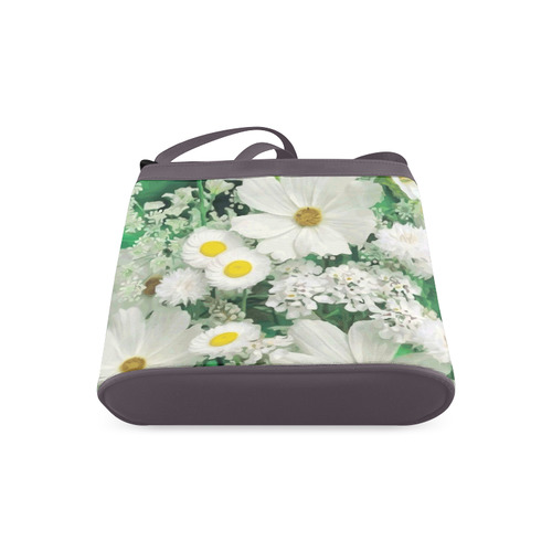 Cute Daisies White Gold Floral Crossbody Bags (Model 1613)