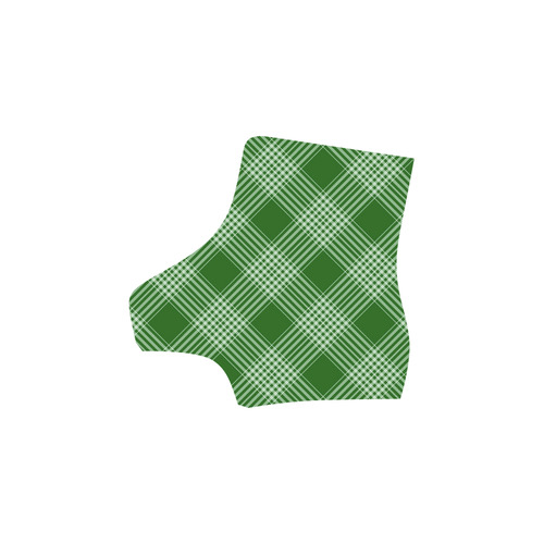 Green And White Plaid Martin Boots For Women Model 1203H