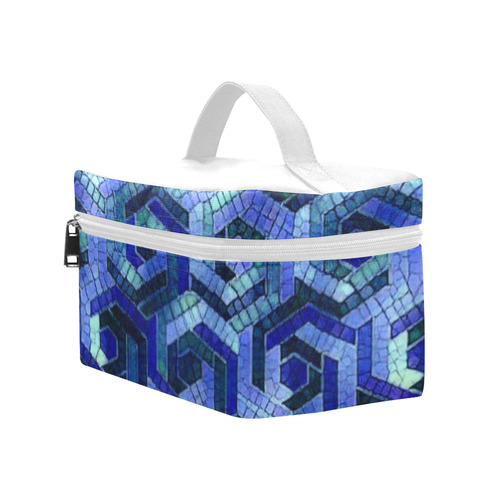 Pattern Factory 23 blue by JamColors Cosmetic Bag/Large (Model 1658)