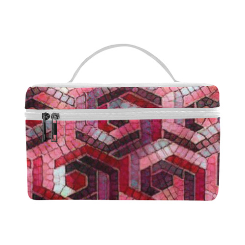 Pattern Factory 23 red by JamColors Cosmetic Bag/Large (Model 1658)