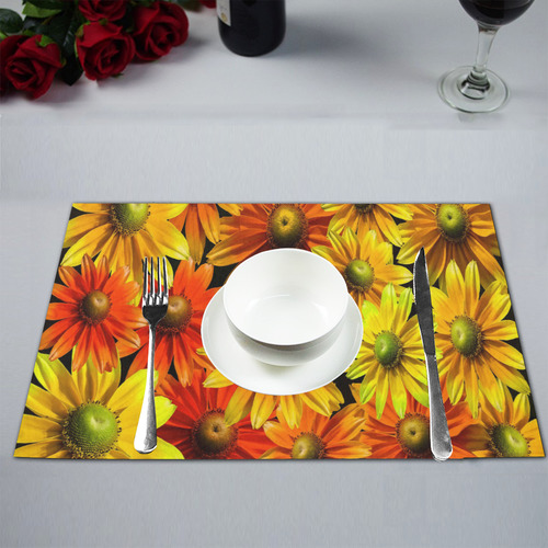 Bright Orange And Yellow Gerbera Daisies Placemat 12''x18''