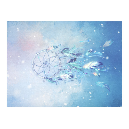 A wounderful dream catcher in blue Cotton Linen Tablecloth 52"x 70"