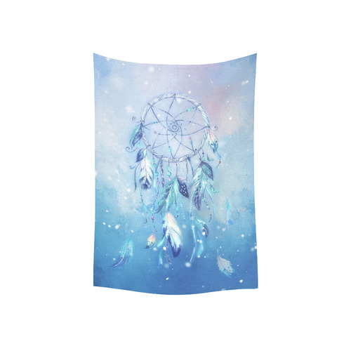 A wounderful dream catcher in blue Cotton Linen Wall Tapestry 40"x 60"
