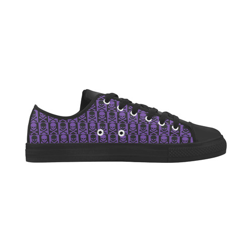 Gothic style Purple & Black Skulls Microfiber Leather Men's Shoes/Large Size (Model 031)