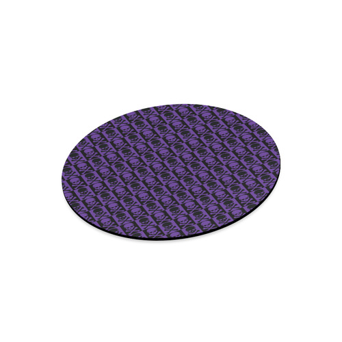 Gothic style Purple & Black Skulls Round Mousepad
