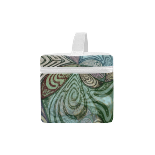 Labyrinth Mandala Blue Green Grey Cosmetic Bag/Large (Model 1658)