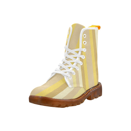 Vertical Yellow Shades Gradient Stripes Martin Boots For Women Model 1203H