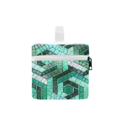 Pattern Factory 23 teal by JamColors Cosmetic Bag/Large (Model 1658)