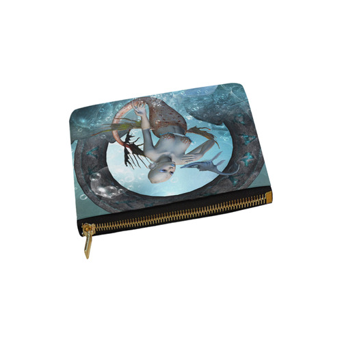Beautiful mermaid with seadragon Carry-All Pouch 6''x5''