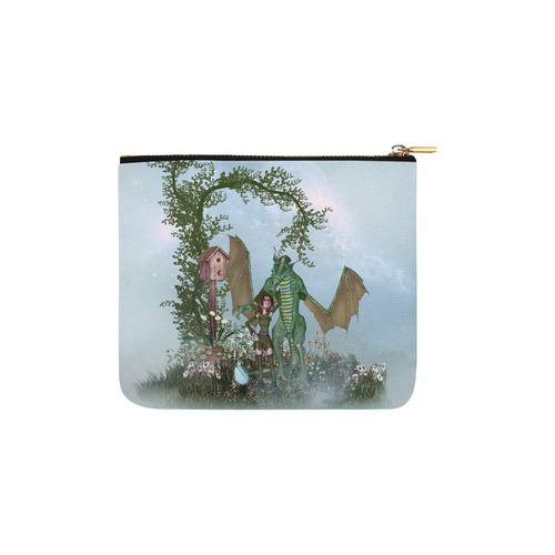 The dragon with cute fairy Carry-All Pouch 6''x5''