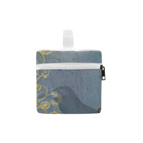 The blue skull with crow Cosmetic Bag/Large (Model 1658)