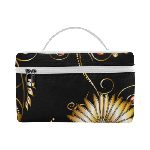 Flowers in golden colors Lunch Bag/Large (Model 1658)