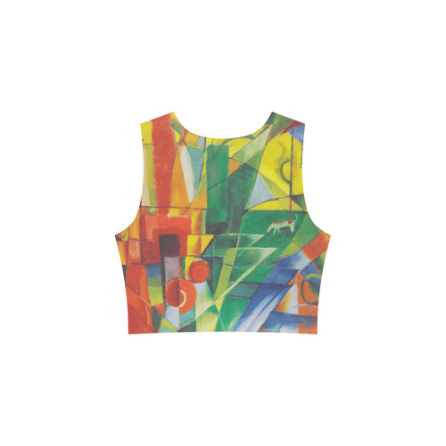 Landscape with dog, house and cow by Franz Marc Sleeveless Ice Skater Dress (D19)