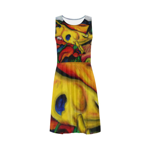 Yellow Cow by Franz Marc Sleeveless Ice Skater Dress (D19)