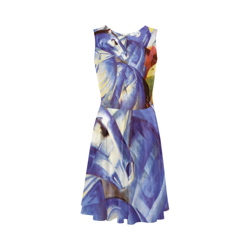 The Tower Of The Blue Horses by Franz Marc Sleeveless Ice Skater Dress (D19)