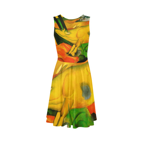 The Yellow Cow by Franz Marc Sleeveless Ice Skater Dress (D19)