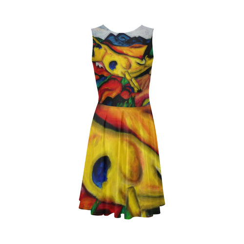 Yellow Cow by Franz Marc Sleeveless Ice Skater Dress (D19)