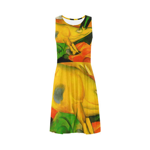 The Yellow Cow by Franz Marc Sleeveless Ice Skater Dress (D19)