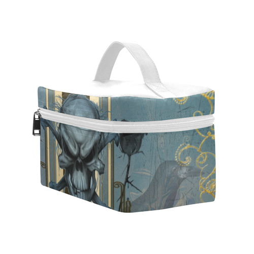 The blue skull with crow Cosmetic Bag/Large (Model 1658)